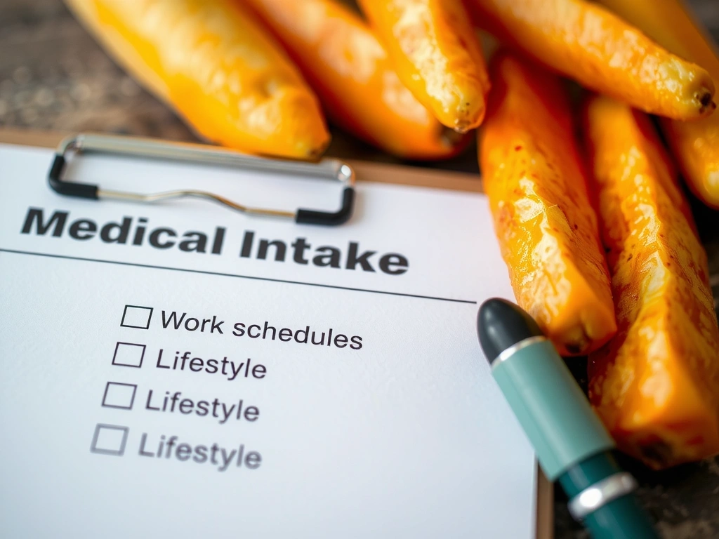 Fiche d'anamnèse manuscrite annotée