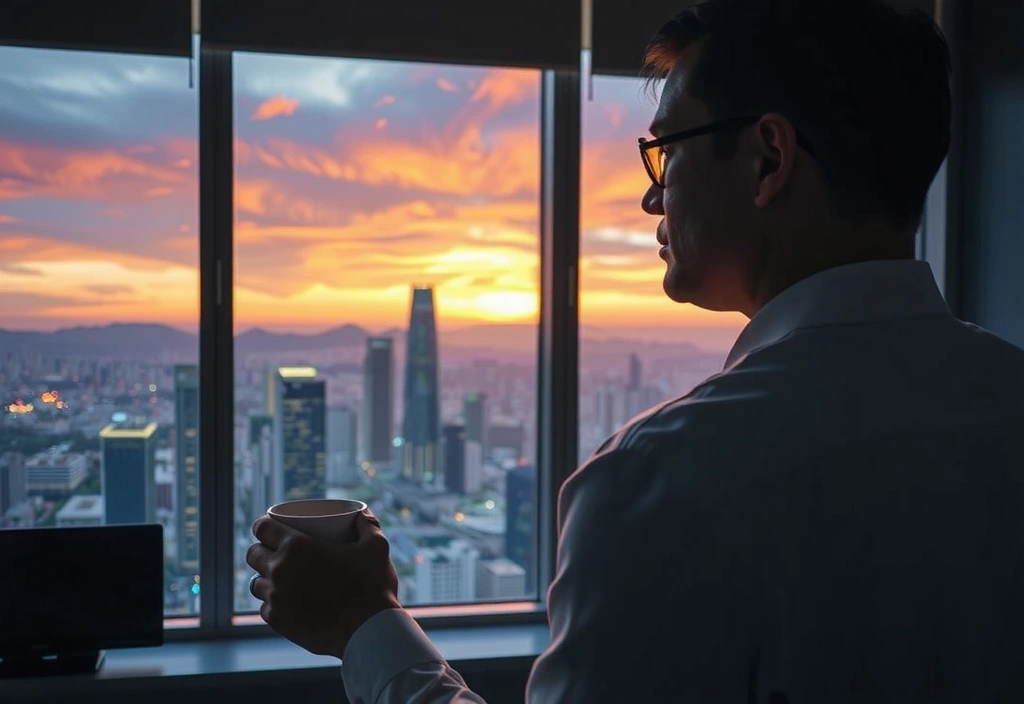 Executive relaxing after work